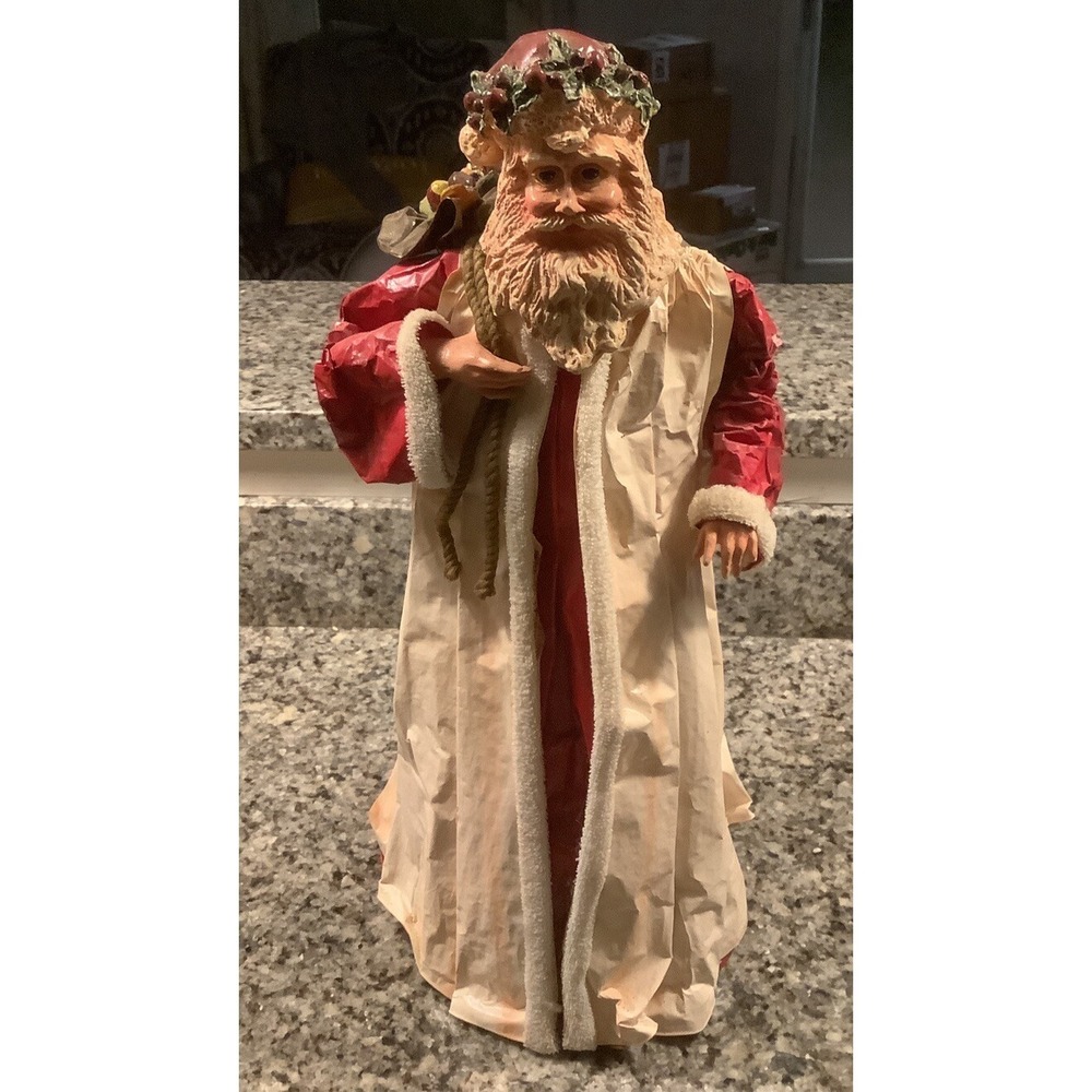 Silvestri Santa Tree Topper Figure Paper Mache Christmas Vintage 17.5 Inch's